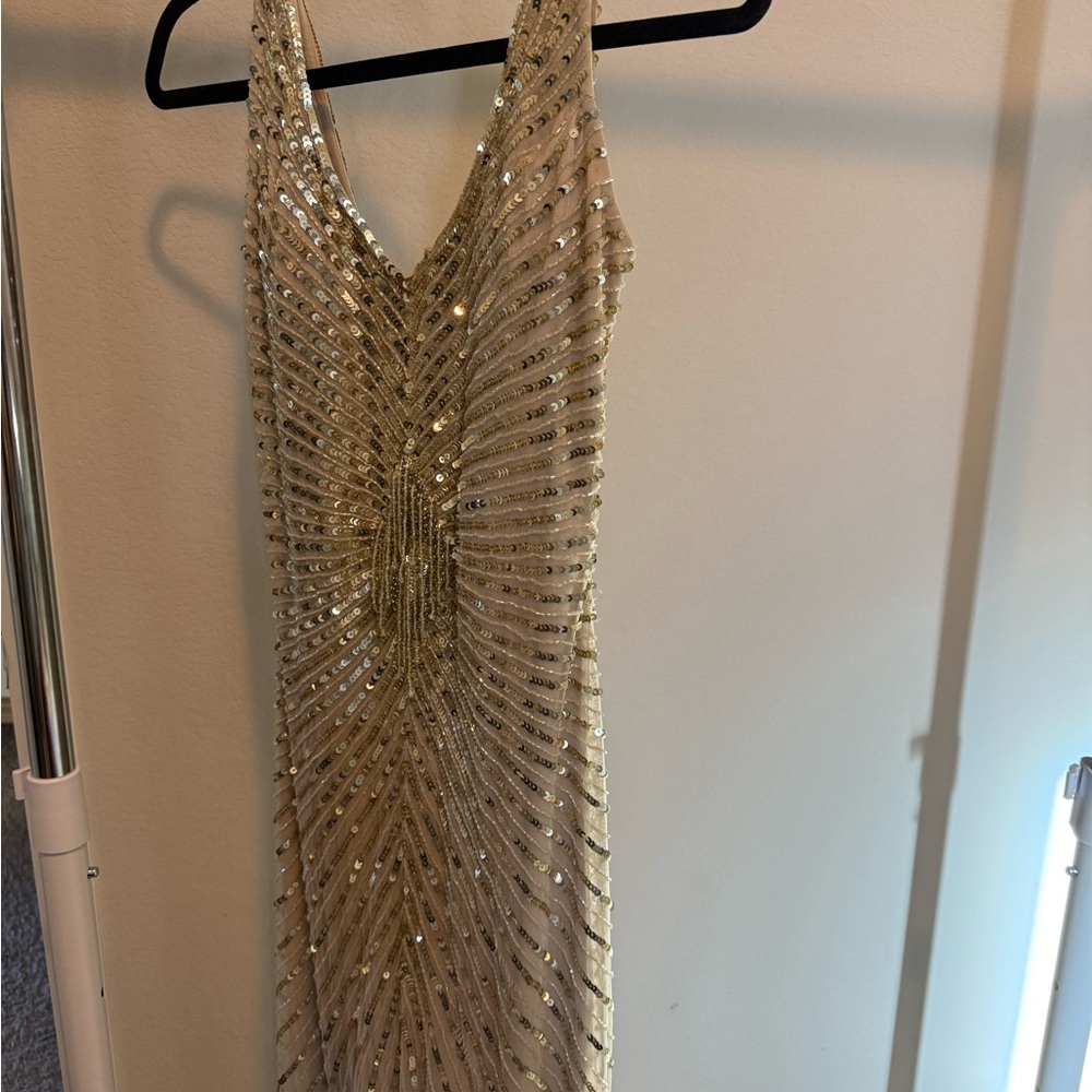 Gold Sequin Evening Dress